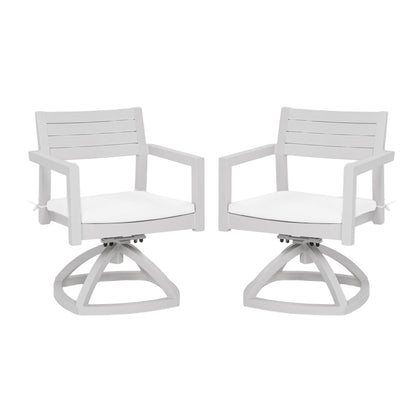Outdoor Patio Swivel Rocker With Outdoor Grade Sunbrella Fabric Cushions (Set of 2) - Grayish