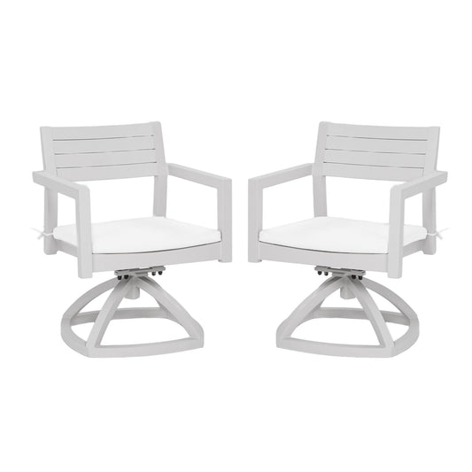 Outdoor Patio Swivel Rocker With Outdoor Grade Sunbrella Fabric Cushions (Set of 2) - Grayish