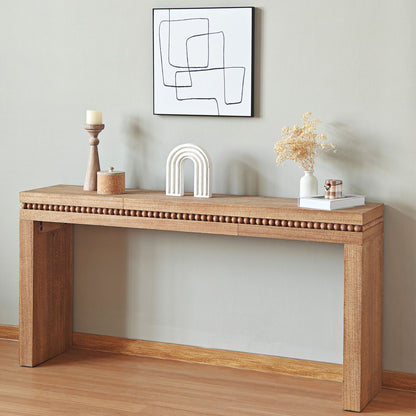 Modern Rustic Wood Table, Rectangular Living Room Center Table With Floating Top Design