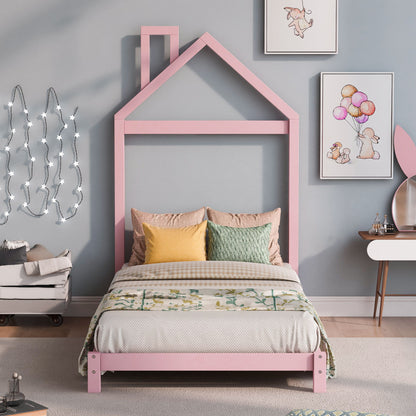 Platform Bed With House Shaped Headboard