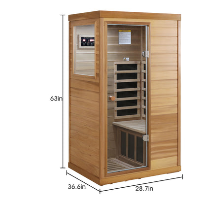 Hemlock Mini 1 Person Far Infrared Door Indoor Sauna Room
