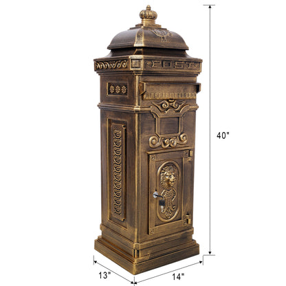 Mailboxs Residential Large-Capacity Letter Box, Rainproof Postbox Statue
