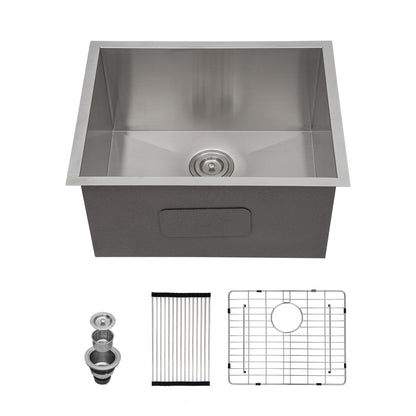 Modern Undermount Stainless Steel Kitchen Sink 16 Gauge, Deep Single Bowl