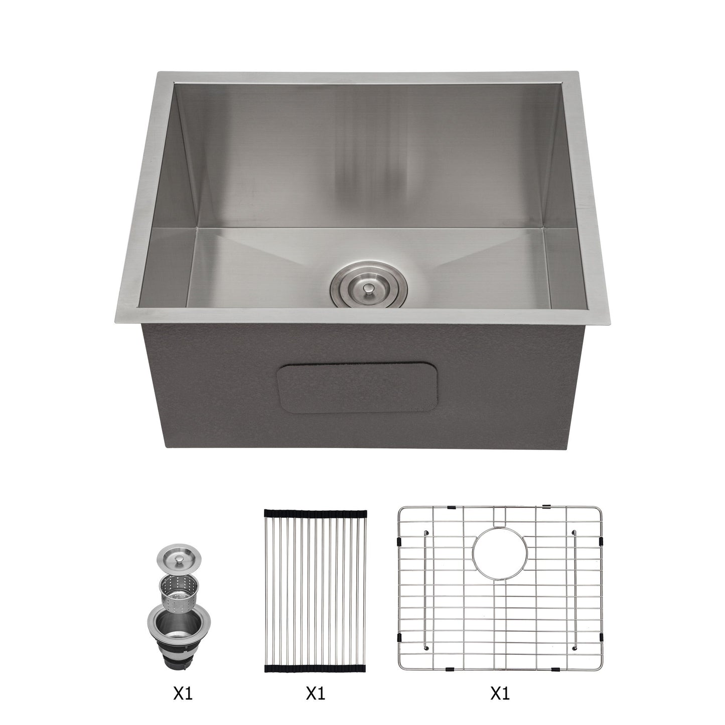 Modern Undermount Stainless Steel Kitchen Sink 16 Gauge, Deep Single Bowl