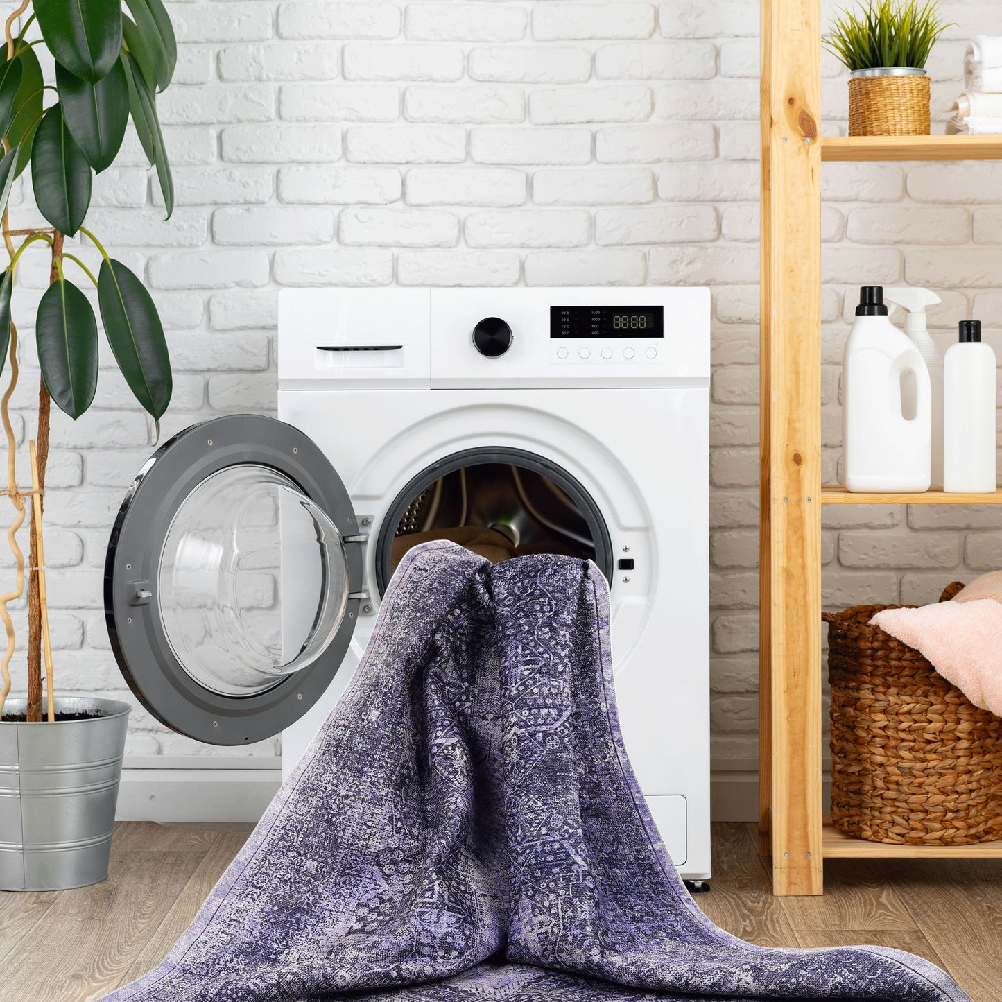 Maval - 3' X 5' Washable Area Rug - Anthracite