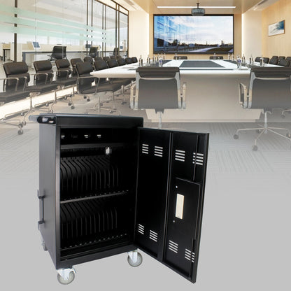 Mobile Charging Cart And Cabinet For Tablets Laptops 30 Device With Combination Lock