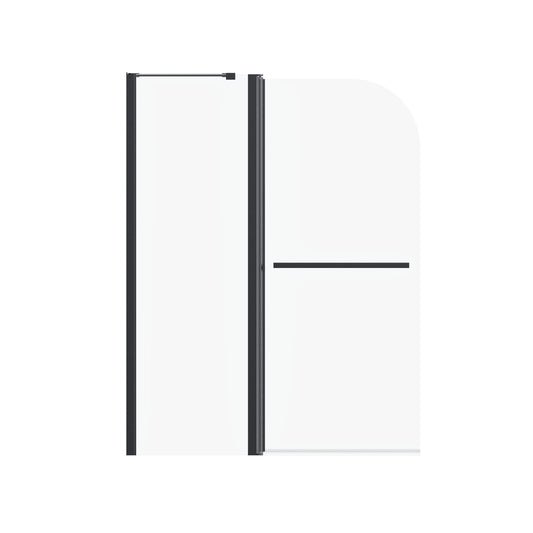 Frameless Folding Shower Doors For Bathtub With Pivot Tub Glass Door, 1 / 4" Tempered Glass