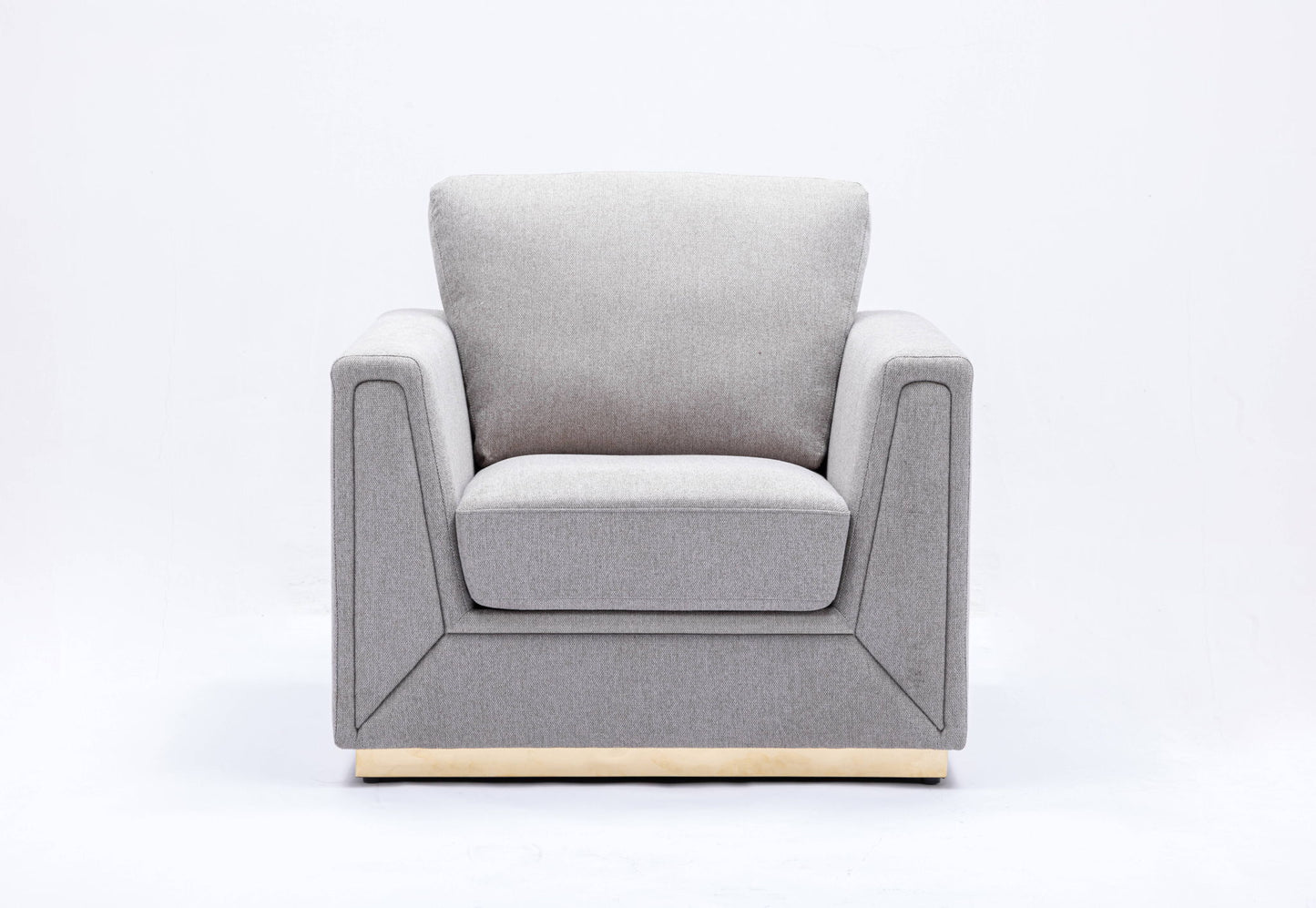 Valin - 3 Piece Living Room Set Meeting Room And Small Apartment Sofa Loveseat Chair - Gray