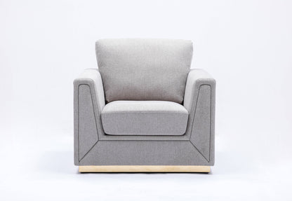 Valin - 3 Piece Living Room Set Meeting Room And Small Apartment Sofa Loveseat Chair - Gray