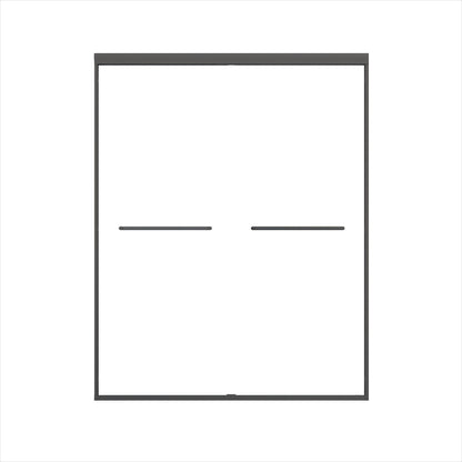 Double Sliding Shower Door, Semi-Frameless Bypass Bathroom Sliding Door With 1/4" (6 Mm) Tempered Glass For Walk-In Shower