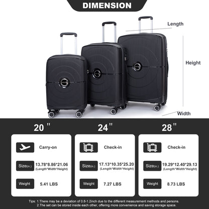 Expandable Hardshell Suitcase Double Spinner Wheels Luggage Sets