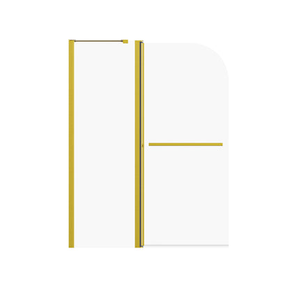 Frameless Folding Shower Doors For Bathtub With Pivot Tub Glass Door, 1 / 4" Tempered Glass