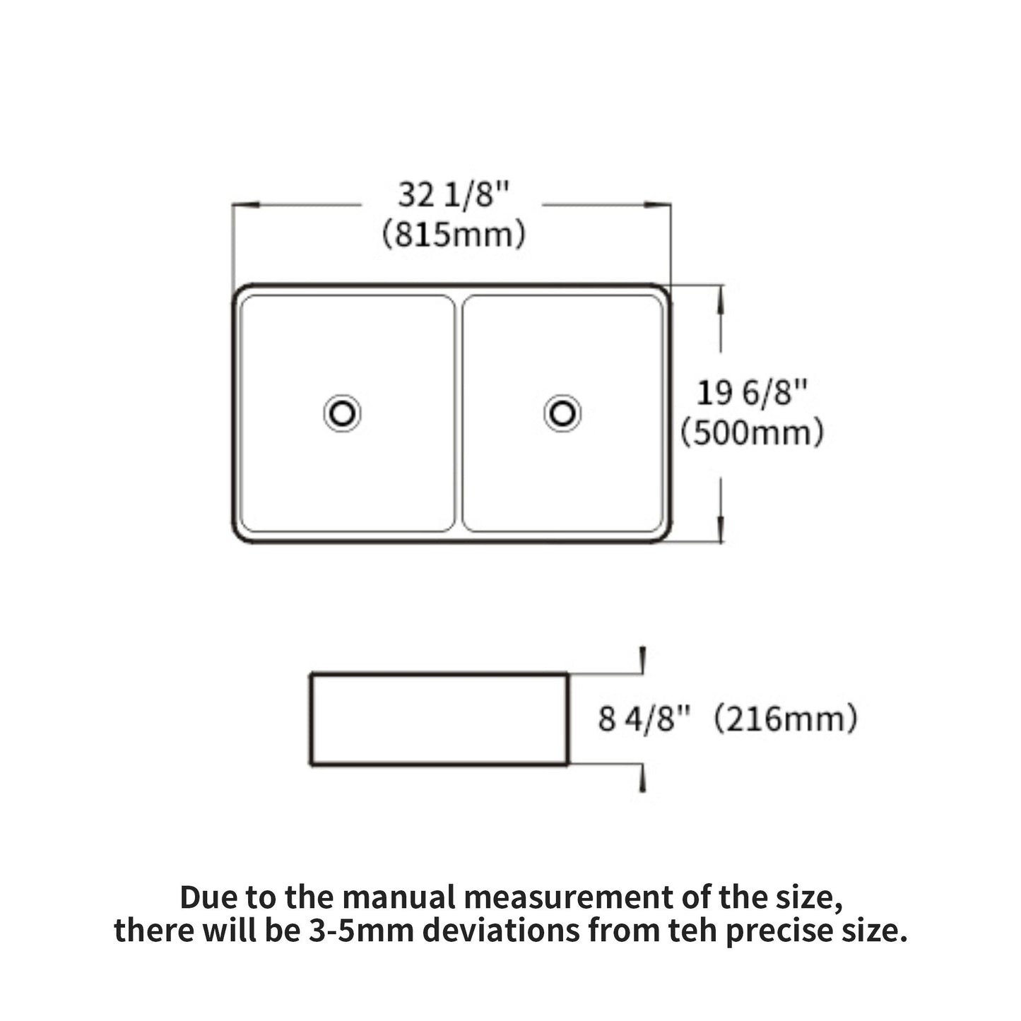 Double Bowl Apron Front Kitchen Sink 32", Sturdy And With Scratch Resistant - White