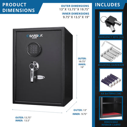 Large Digital Keypad Safe 1 45 Cubic Ft - Black
