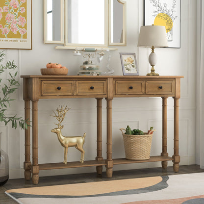 Hearth & Haven Daniel - Console Table With 2 Storage Drawers And Bottom Shelf