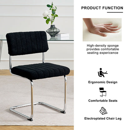 Modern Luxury Dining Chair With Metal Legs And Bow Design (Set of 4)