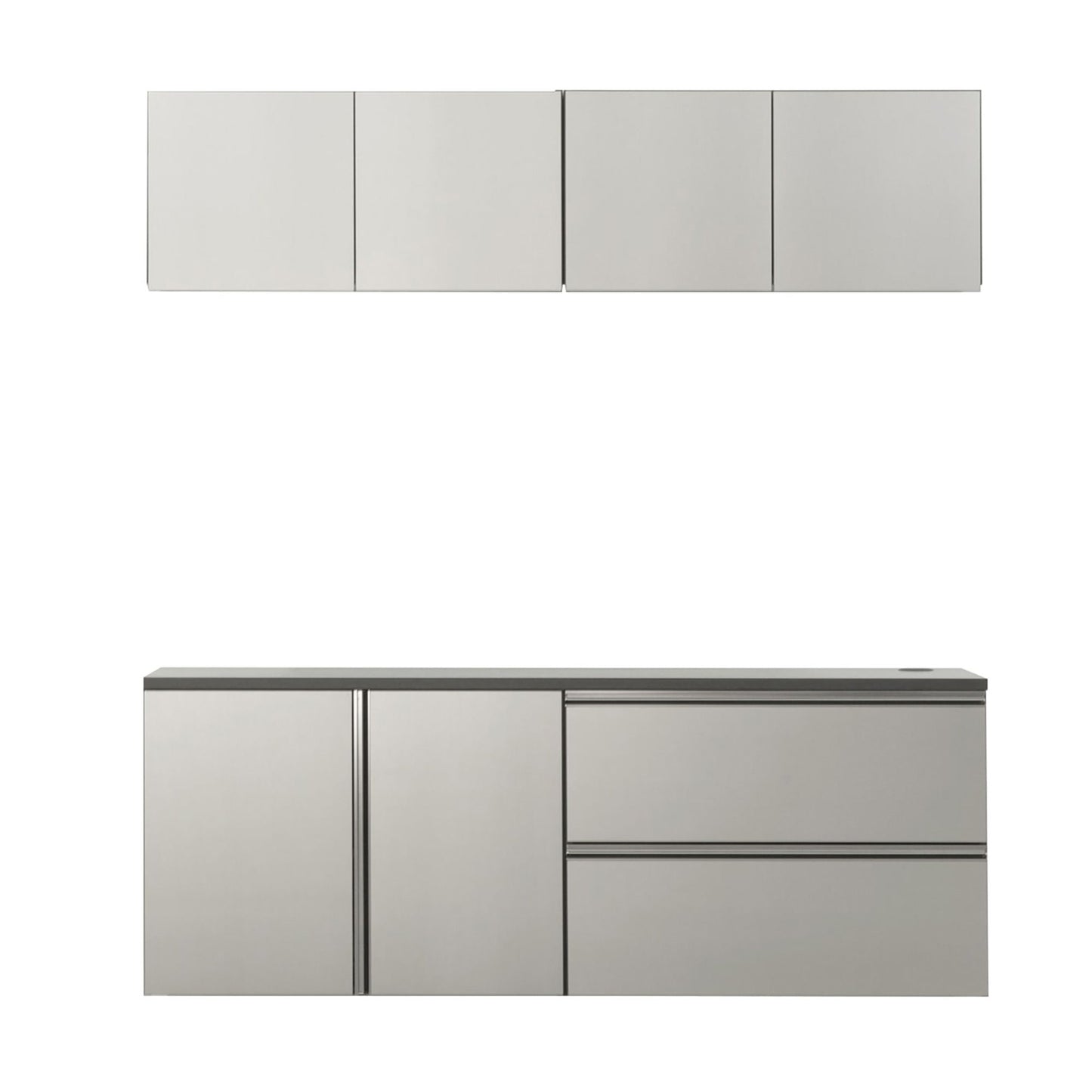 Nova - Series Garage Cabinet Set C, Melamine - Metallic Gray