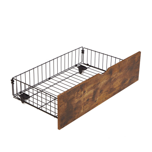 Modern Style Full Bed Drawers With Wheels Storage Solution - Brown / Black