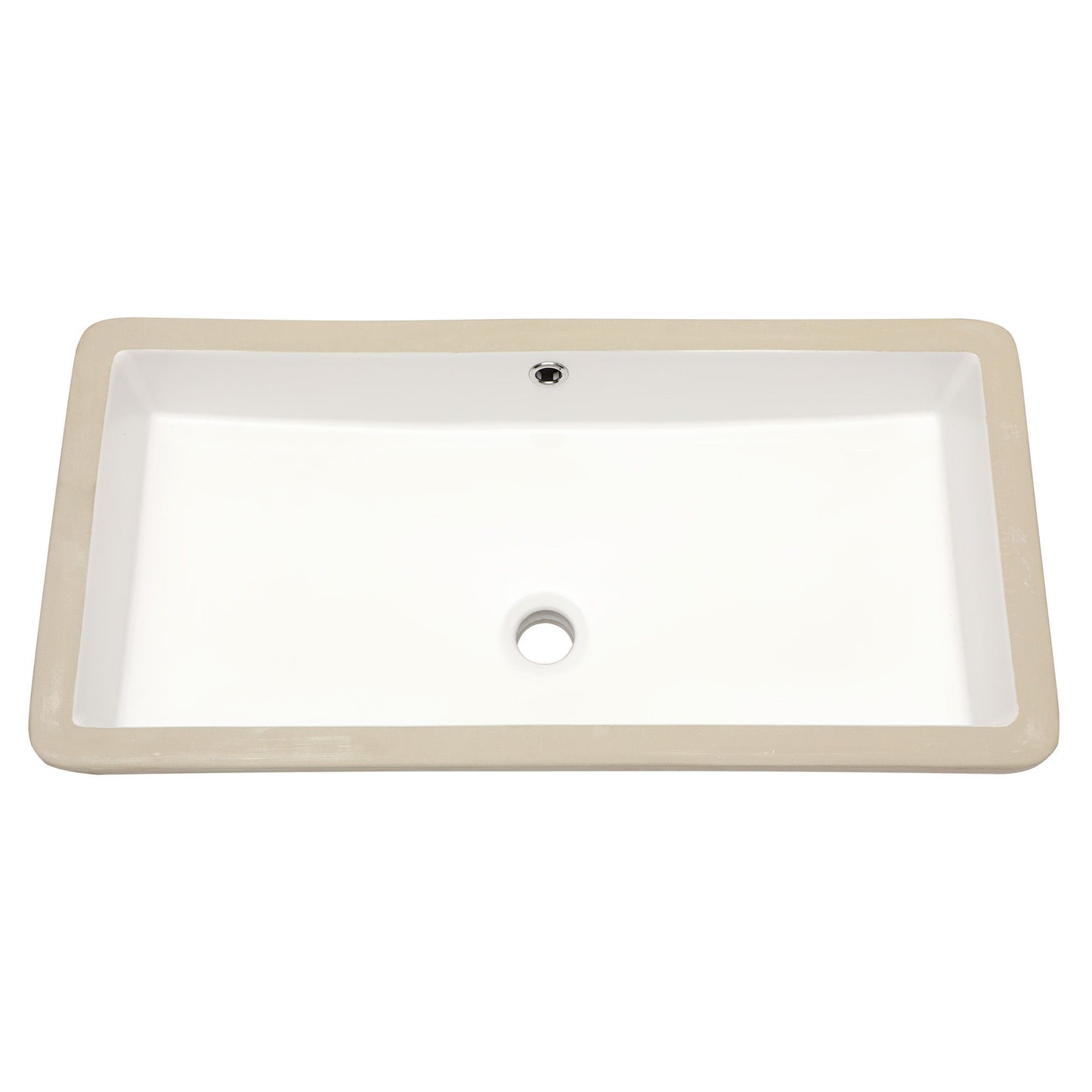 Modern Rectangular Undermount Bathroom Sink With Overflow Ceramic