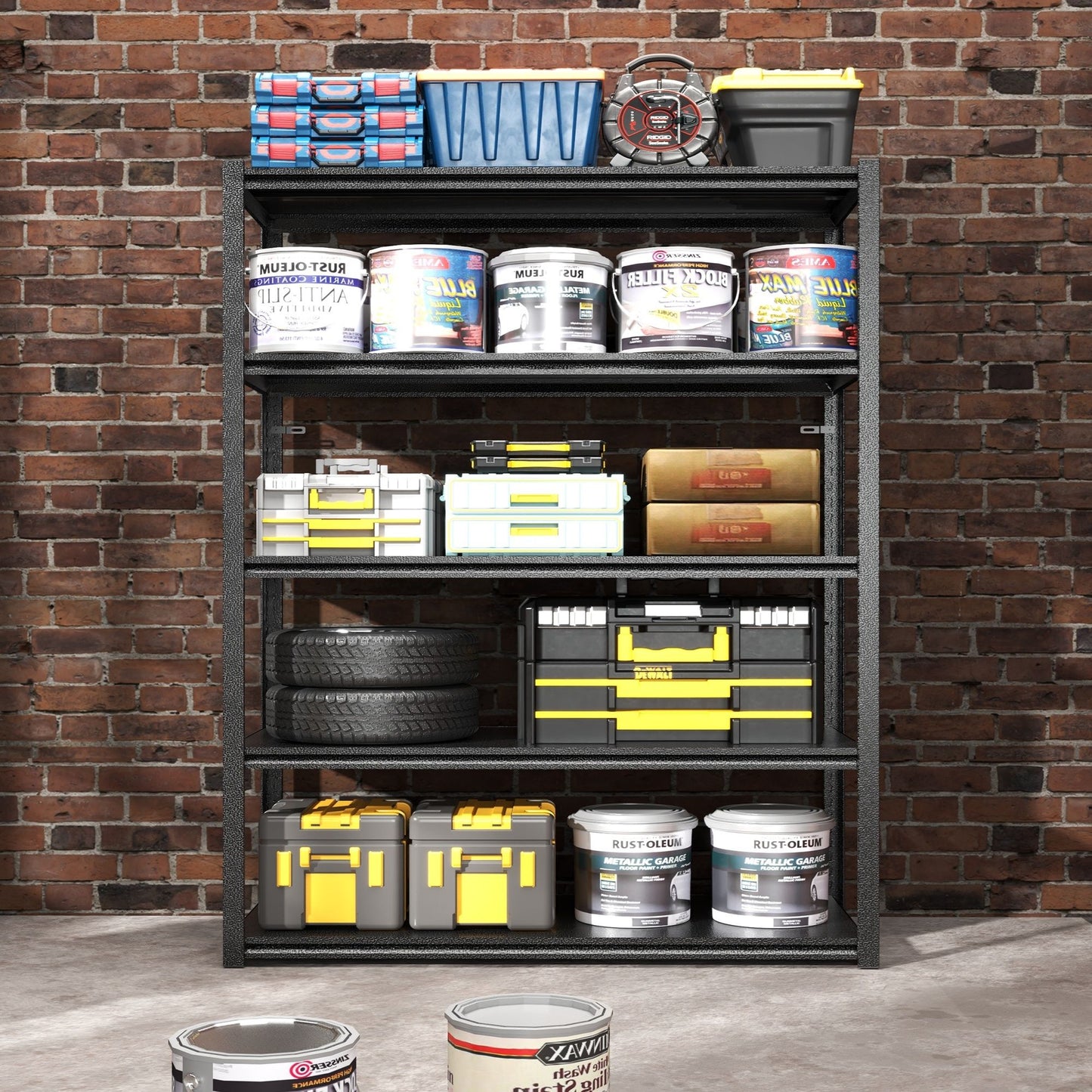 Industrial Heavy Duty Metal Garage Shelving Unit, Adjustable Storage Rack