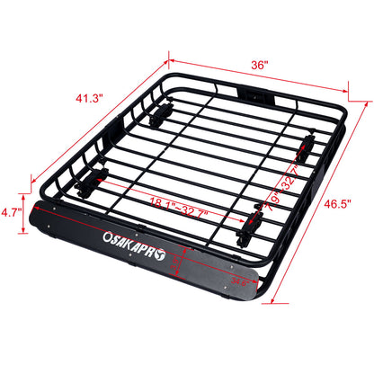 Motoring Rooftop Cargo Carrier Basket Steel, Universal Fit Roof Rack