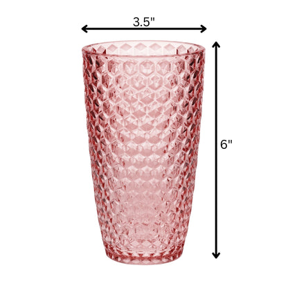 Leading Ware Diamond Cut Acrylic Drinking Glasses (Set of 4)