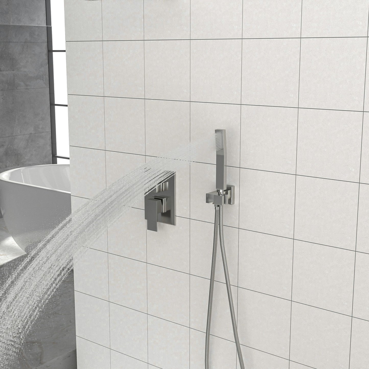Dual Shower Head 10" Wall Mounted Square Shower System