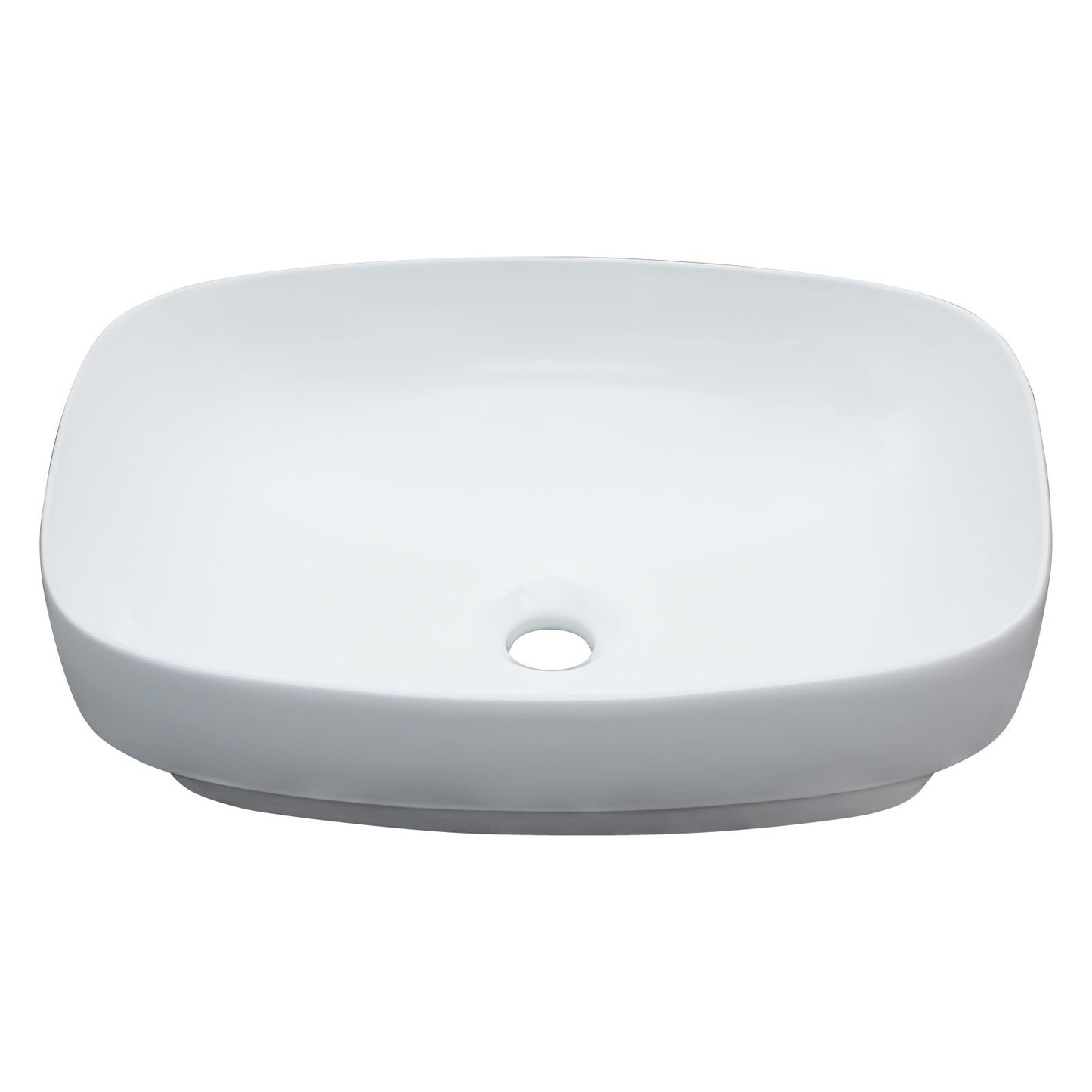 Modern Semi Recessed Ceramic Bathroom Sink With Vessel Design - White