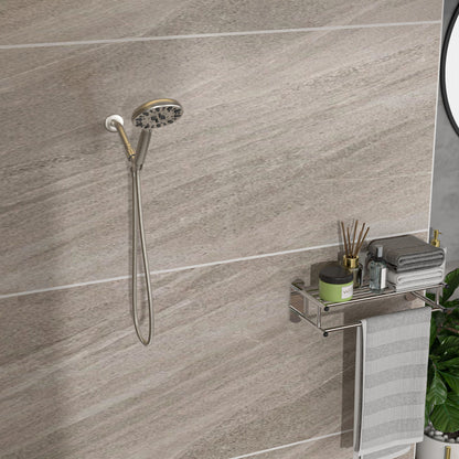 Multi Function Adjustable Hand Shower 7 Function Hand Shower, Wall Mounted - Brushed Nickel