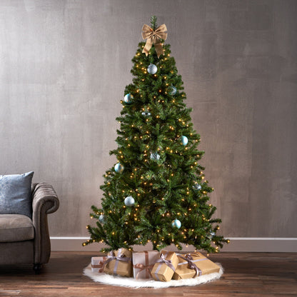 Noble - 7' Hinged Christmas Tree With 500 Clear Lights - Green