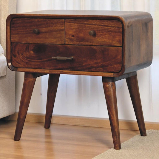 Avora - 3 Drawer Nightstand - Brown