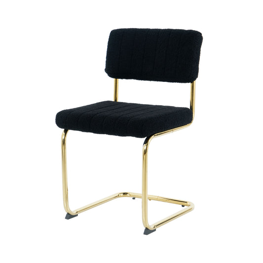 Modern Light Luxury Dining Chair With Metal Legs And Bow Design