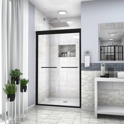 Modern Double Sliding Shower Enclosure, Tempered Glass