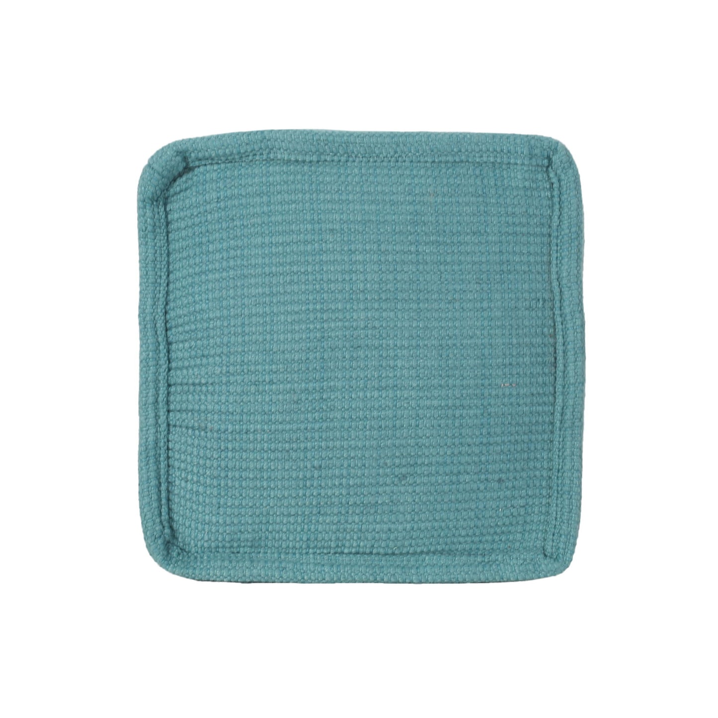 Hansolo - Yarn Square Pouf Ottoman Or Floor Cushion - Teal