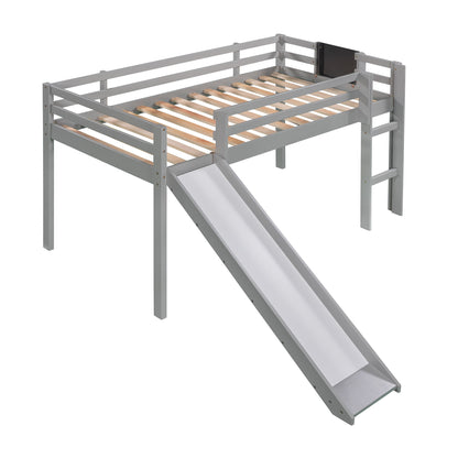 Loft Bed With Slide, Stair And Chalkboard