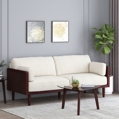 Mid - Century 3 Seater Sofa With Pillow Cushions