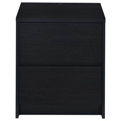 Transitional Nightstand With Dual USB Charging And Motion Sensor Light