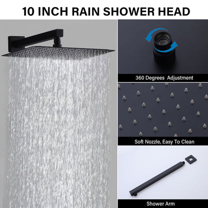 Modern 10" Wall Mounted Rainfall Shower Head System
