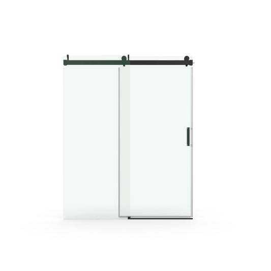 Frameless Soft-Closing Shower Door, 1/4" (6 Mm) Tempered Glass Single Sliding With Explosion Proof Coating