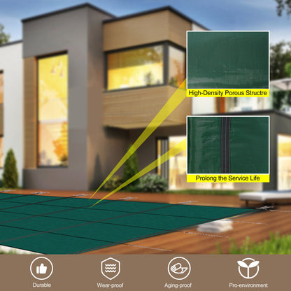 Inground Rectangle Winter Safety Pool Cover, Solid Safety