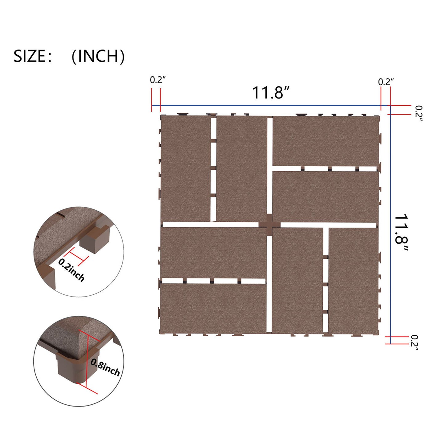 Plastic Interlocking Deck Tiles Patio Deck Tiles Waterproof Outdoor Use