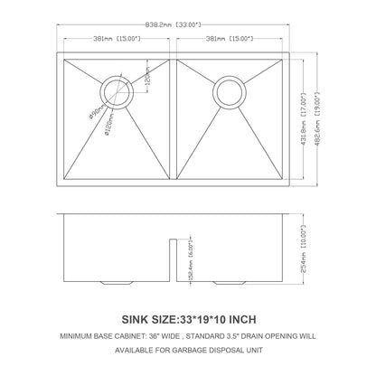 Modern Double Bowl Undermount Sink Design With 10" Deep Basins