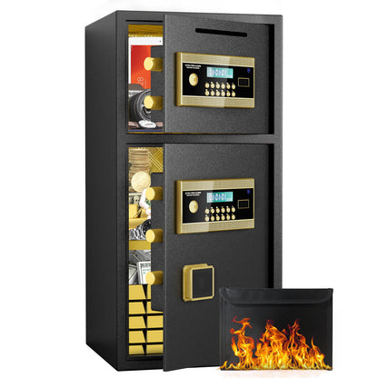 Large Double Door Coin Operated Safe, Digital Security Safe With Fireproof And Waterproof Bag