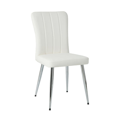 Modern Dining Chair With Electroplated Metal Legs (Set of 4)
