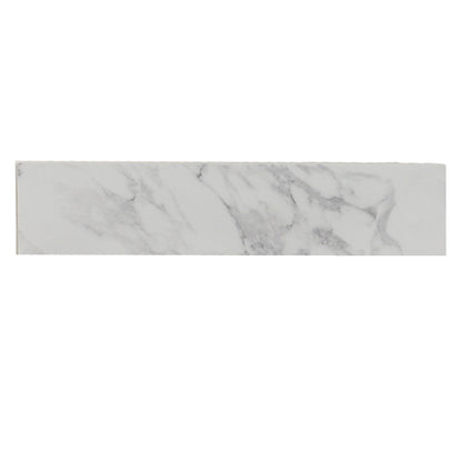 Engineered Marble Stone Bathroom Sink Side Splash - Bianco Carrara Wenato