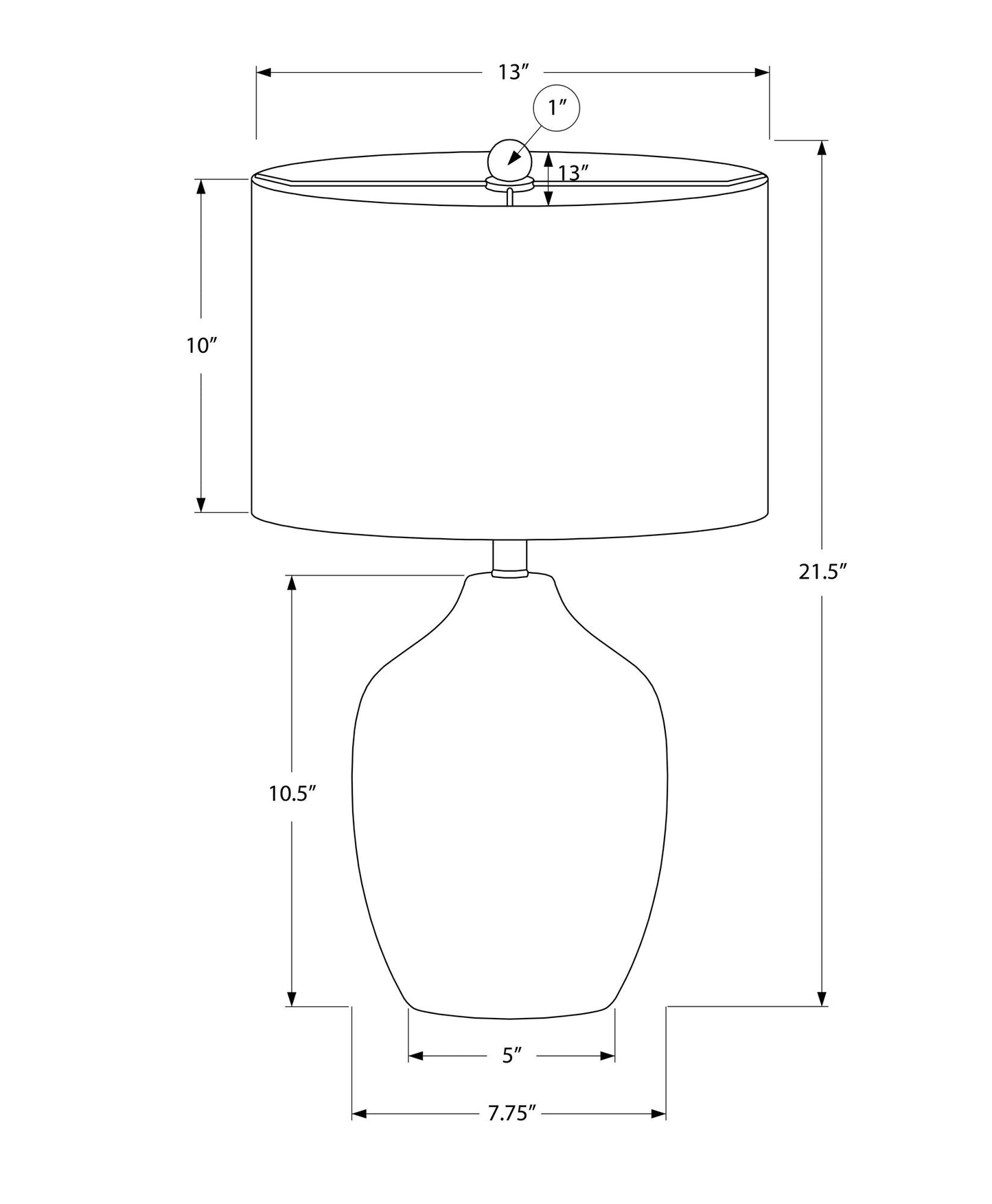 Lighting, Table Lamp, Ceramic, Transitional - Black / Cream
