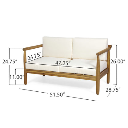 Outdoor Seating Set With Coffee Table And Loveseat - Teak