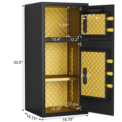 Large Double Door Coin Operated Safe, Digital Security Safe With Fireproof And Waterproof Bag