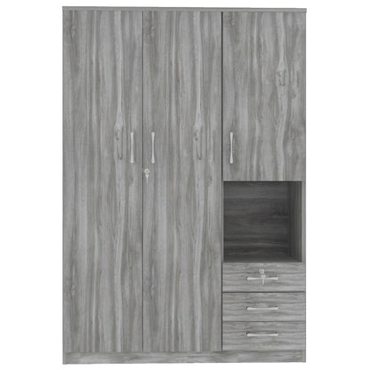 2 Doors Wardrobe Storage For Bedroom With Shelves And 3 Drawers