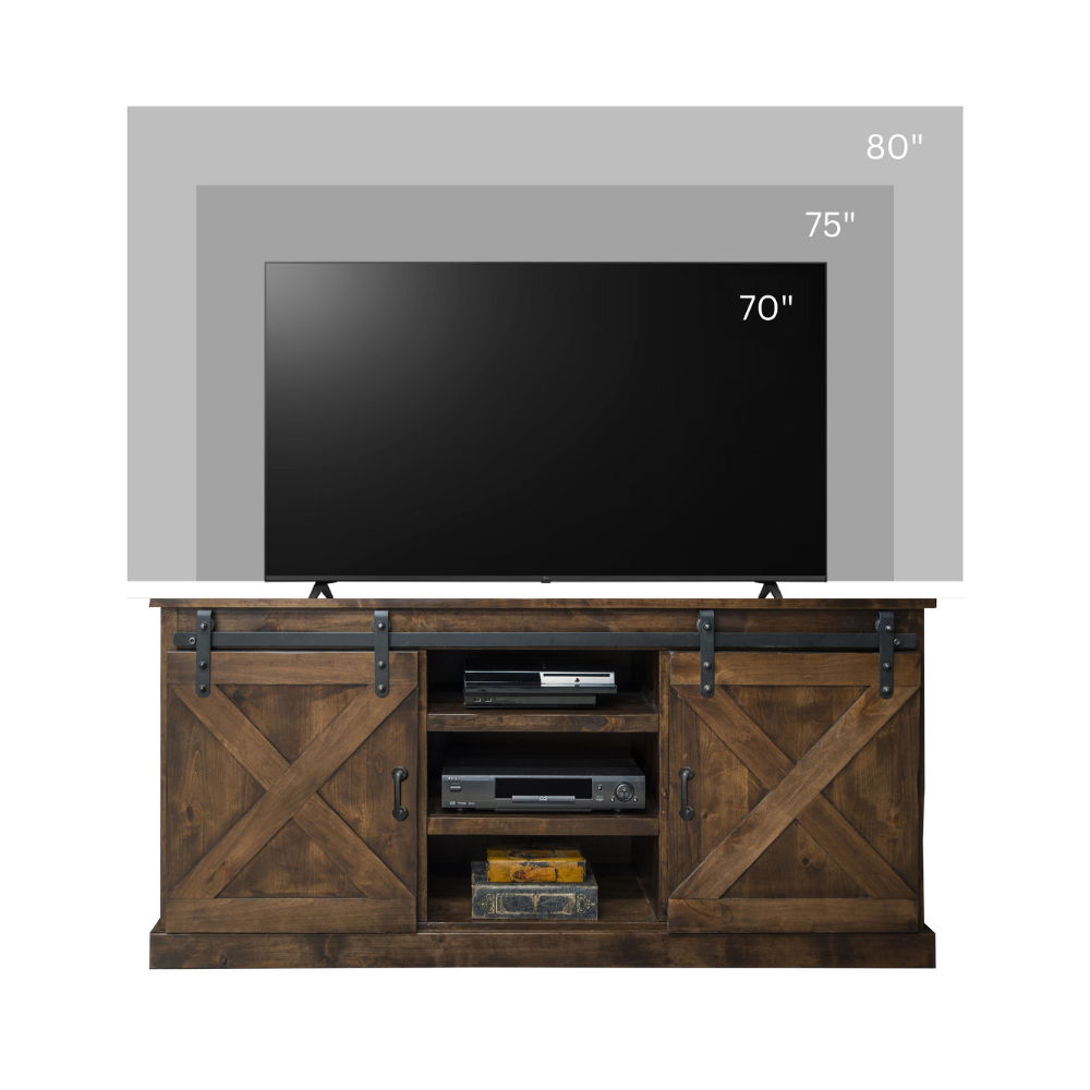 Farmhouse - TV Stand Console - Aged Whiskey